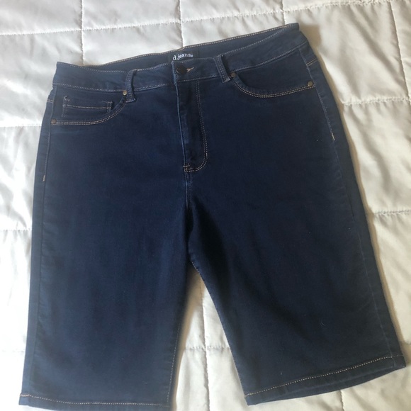 d. jeans Shorts D Jeans Womens Dark Blue Denim Bermuda Shorts In